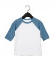 Kinder T-shirt Baseball Bella Tee 3200T White/Denim